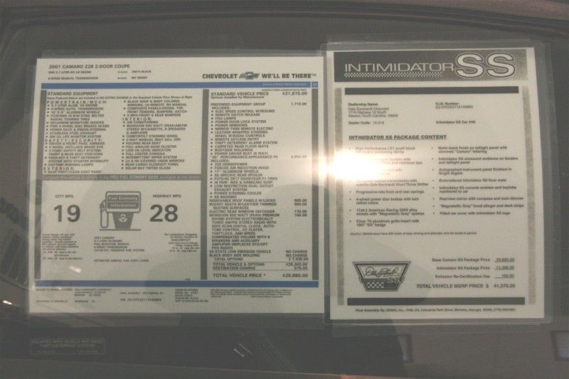 Reproduction chrysler window stickers